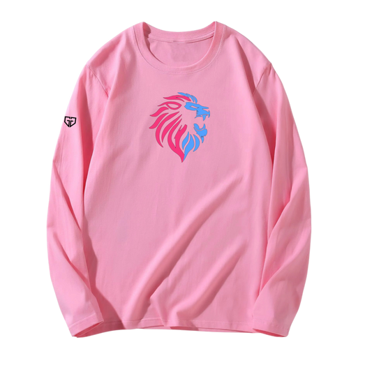 Pink Long Sleeve Crew Neck T-Shirt